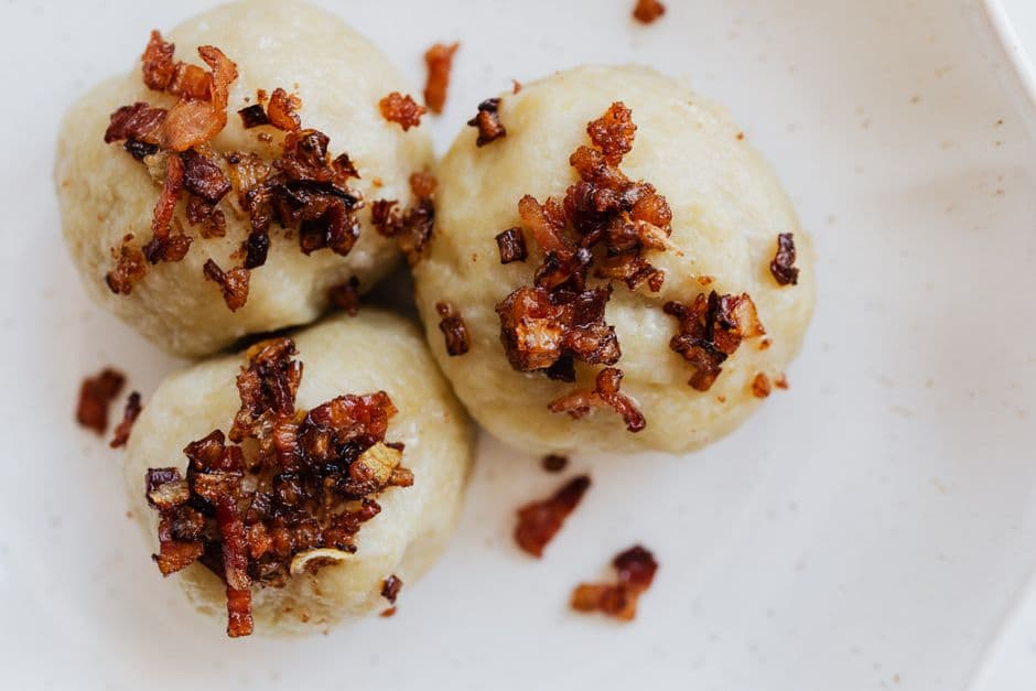 Cepelinai (Lithuanian Potato Dumplings Stuffed with Pork)