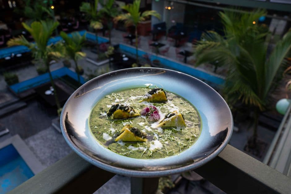 Oshifima with Spinach Relish