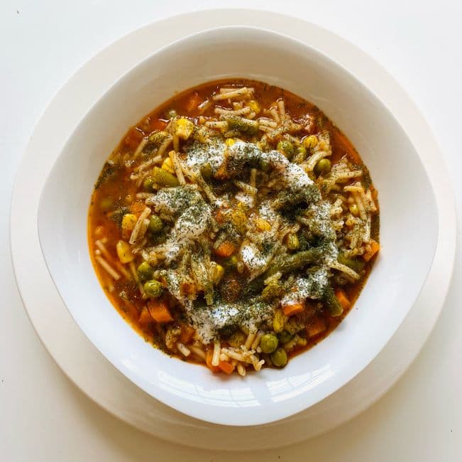 Ash Reshteh (Persian Noodle, Bean and Herb Soup)