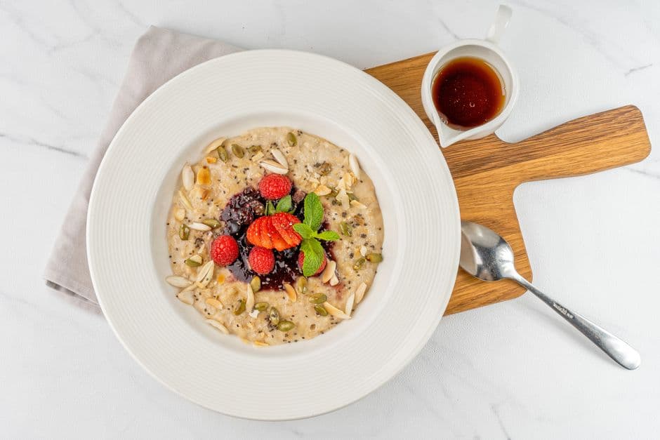 Scottish Porridge with Raspberry & Heather Honey