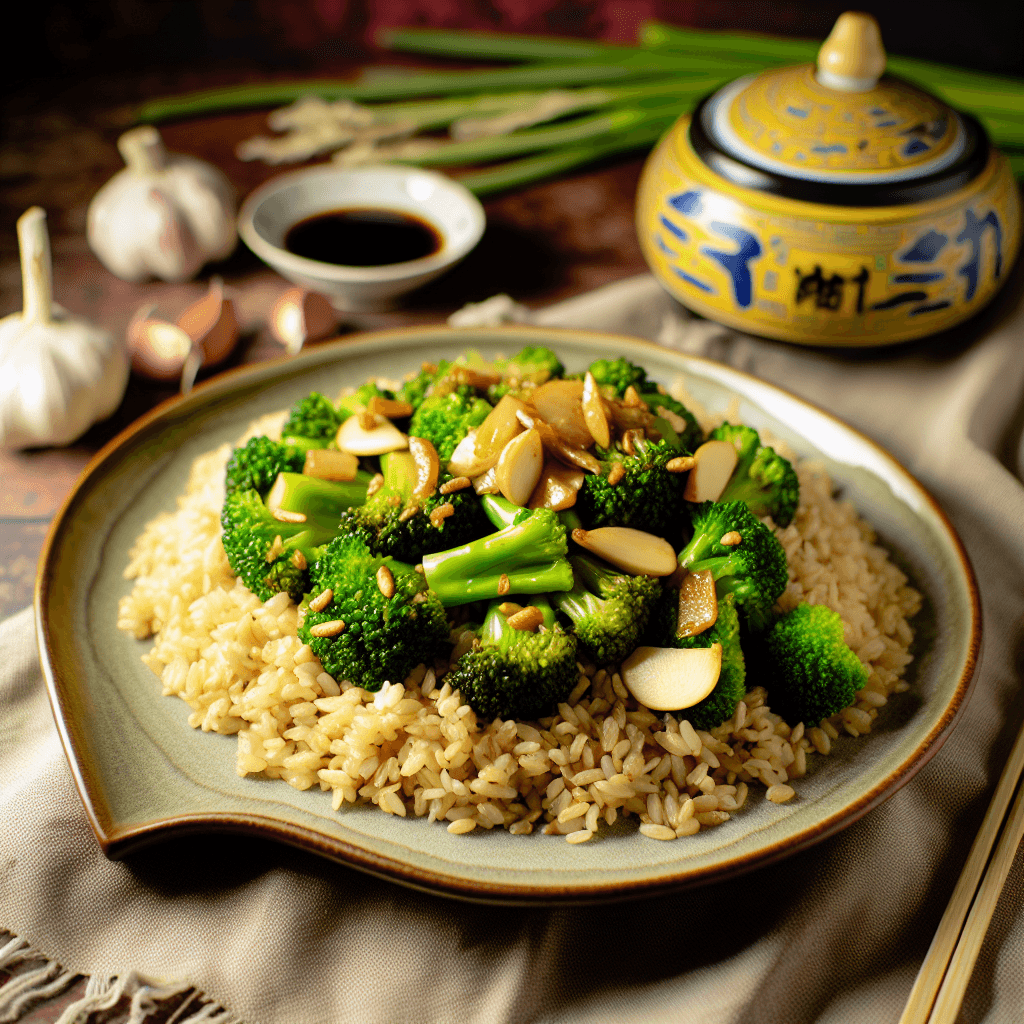 Ginger Garlic Broccoli with Brown Rice