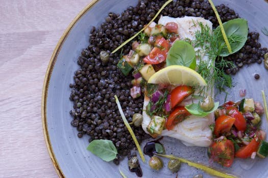 Baked Cod with Lentils