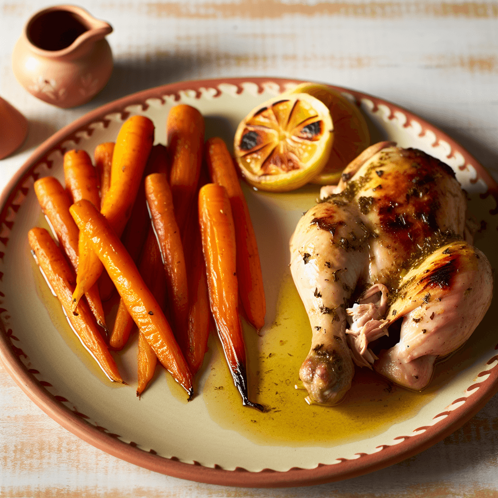 Grilled Chicken with Roasted Carrots
