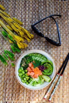 Salmon and Avocado Poke Bowl