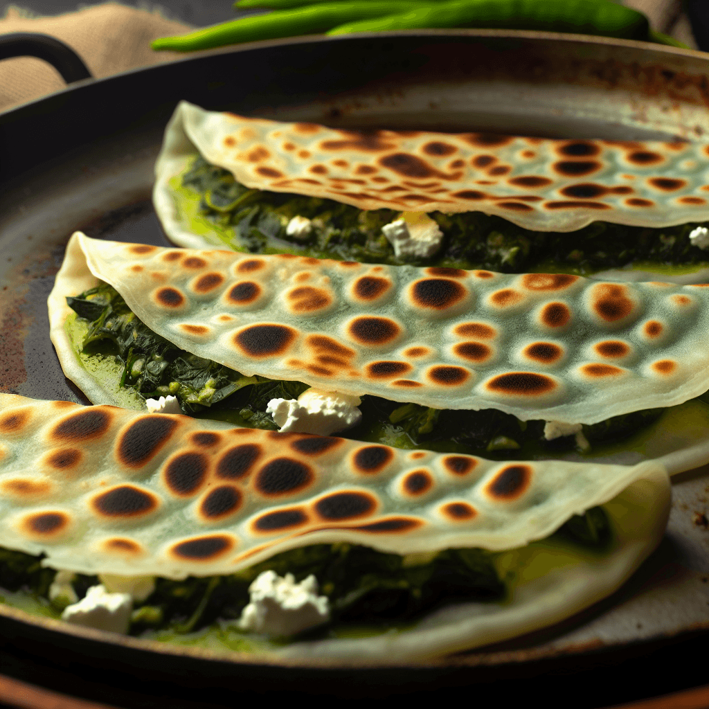 Gözleme with Spinach and Feta — Turkish Stuffed Flatbread