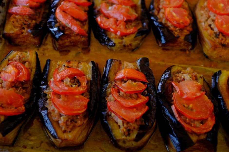 İmam Bayıldı (Braised Stuffed Eggplant)